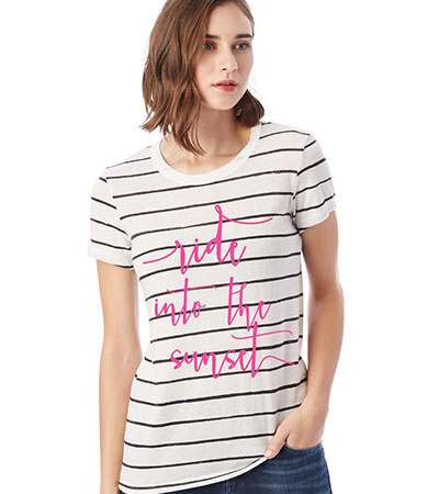 ride into the sunset Ivory Stripe Tee