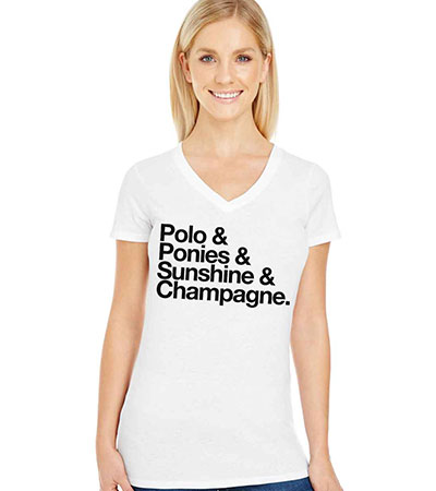 Polo & Champagne White V Tee