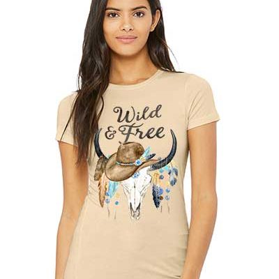 Wild & Free Cream Tee