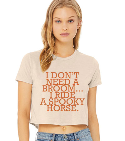 Spooky Horse Flowy Cropped Tee